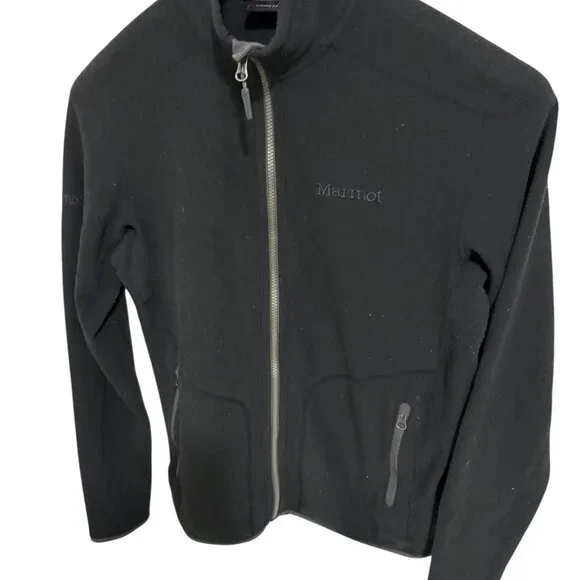 Marmot Fleece Mens Jacket Coat Size Medium Black Full Zip - Picture 2 of 6